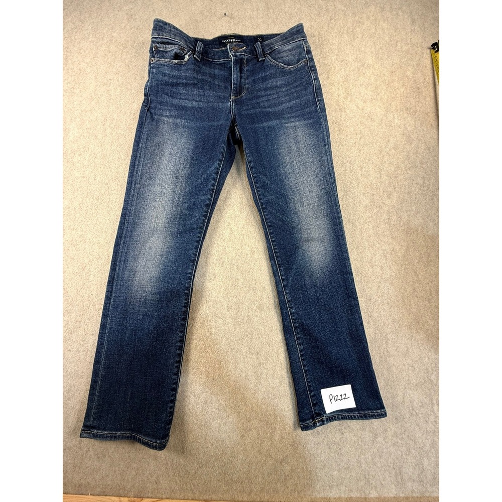 Lucky Brand Sweet Crop Jeans Womens 4 27 Dark Wash Straight Leg Denim Blue